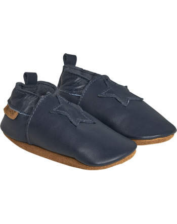 En Fant Leder-Schühchen Slipper blue night