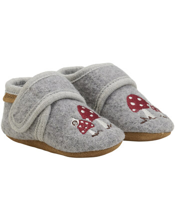 En Fant Woll-Hausschuhe Pantoffeln - Grey Melange