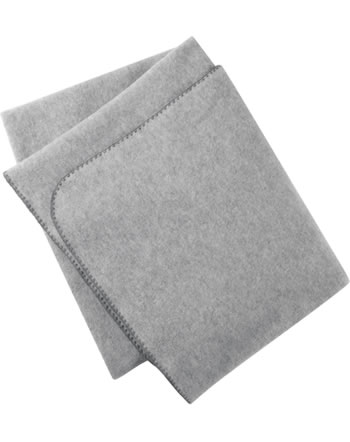 Engel Fleece Blanket with shell stitch light grey melange