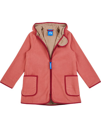 Finkid Lange Fleecejacke Mädchen Zip in LAULU - Rose/Beet Red