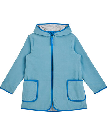 Finkid lange Fleecejacke für Mädchen Zip in LAULU - Smoke Blue/Seaport