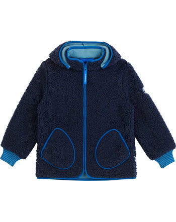 Finkid Zip In Jacke Teddyfleece TONTTU NALLE - Navy/Seaport