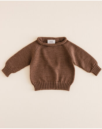 Hvid knitted sweater merino wool mocha