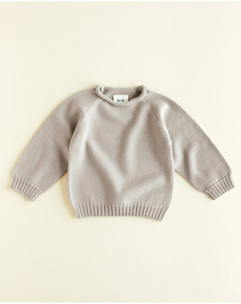 Hvid Baby Pullover Georgette aus Merinowolle - Pebble