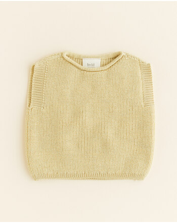 Hvid knitted vest merino wool light yellow