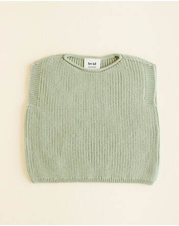 Hvid knitted vest merino wool Mint