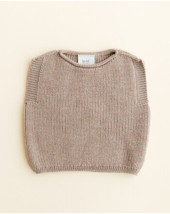 Hvid knitted vest merino wool sand