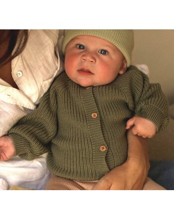 Hvid Baby Strickjacke/Cardigan Inga aus Merinowolle - Artichoke