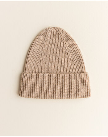 Hvid Womans Hat Beanie Merino wool Fonzie - Sand