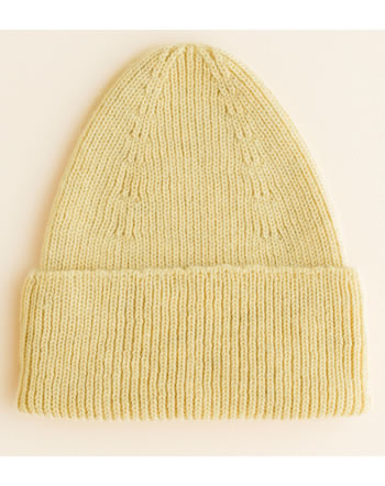 Hvid Mütze Beanie Merinowolle light yellow