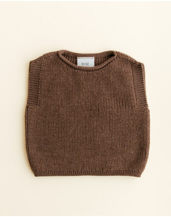 Hvid knitted vest merino wool mocha