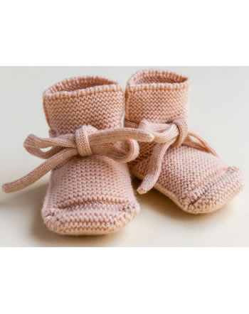 Hvid Knit Baby booties merino wool apricot