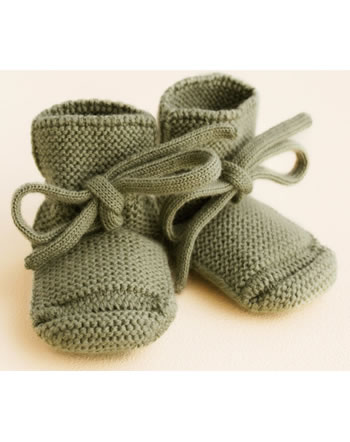 Hvid Knit Baby booties merino wool artichoke