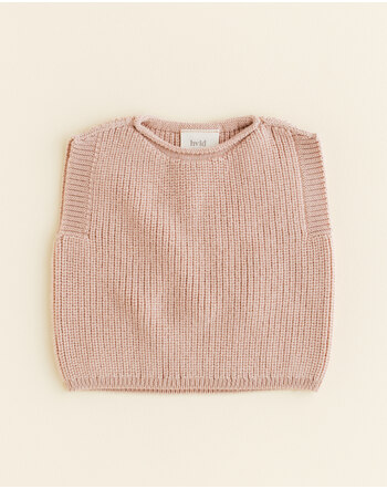 Hvid knitted vest merino wool apricot