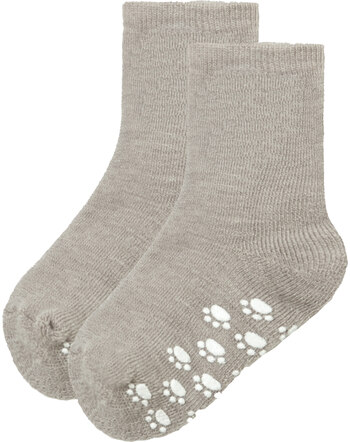 Joha Wool socks with anti-slip beige mel.