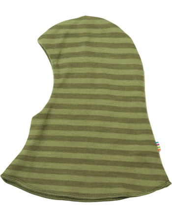 Joha Balaclava Merino Wool green stripes