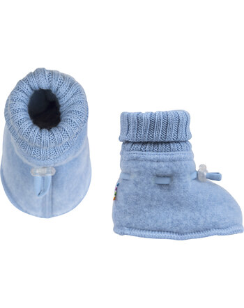 Joha Sleeping Booties merinowool baumrinde - light blue