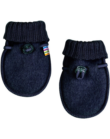 Joha Mittens merino wool dark blue