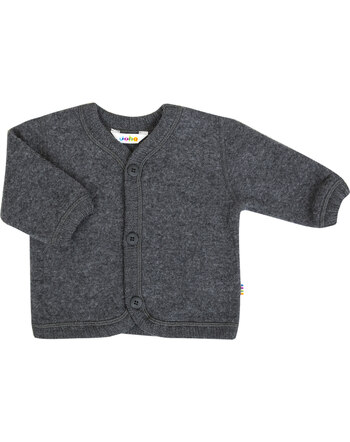 Joha Cardigan baby jacket merino wool fleece - dark grey