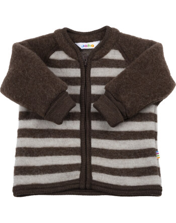 Joha Jacket merinowool soft - braun/beige stripes