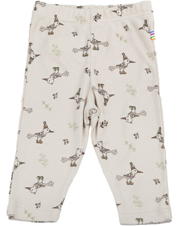 Joha Leggings merino wool - beige with birds