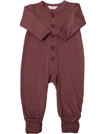 Joha Overall Jumpsuit Merinowolle Knopfleiste bordeaux