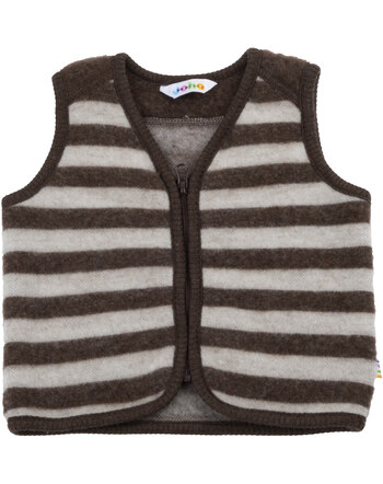 Joha vest merinowool soft - brown/beige