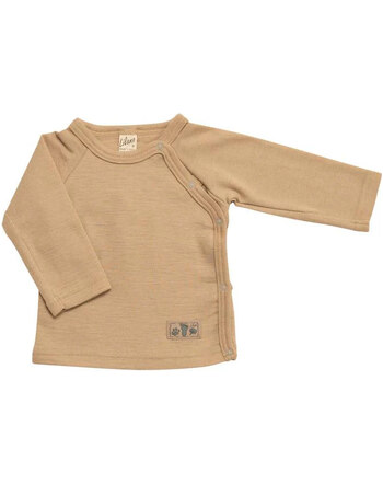 Lilano Children's shirt long sleeve virgin wool/silk Uni - Sand