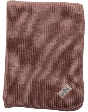 Lilano blanket knitted virgin wool - Mauve