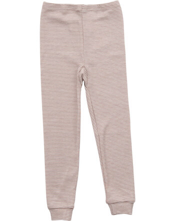 Lilano Leggings/Unterhose aus Schurwolle/Seide Ringel - Mauve