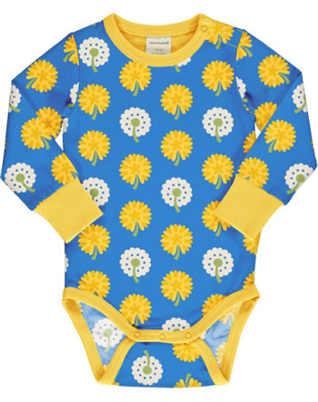 Maxomorra Baby-Body Langarm DANDELION blau/gelb