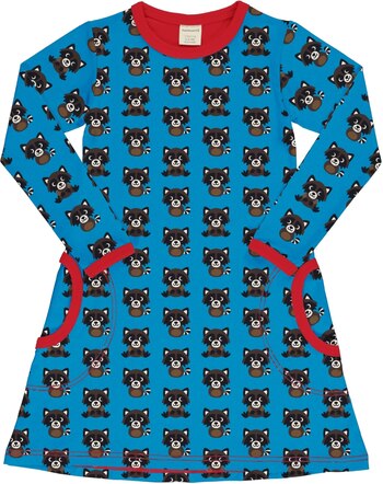 Maxomorra Dress long sleeve RACCOON blue