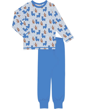 Meyadey Pyjama set long ALPACA FRIENDS blue