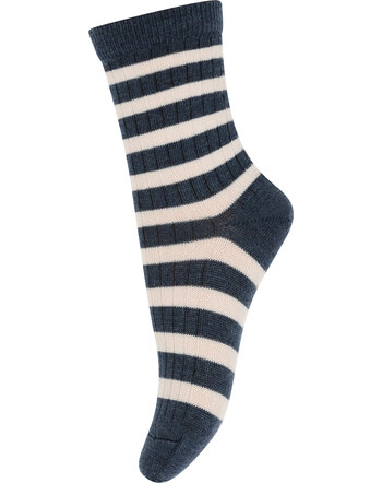 MP Denmark - Elis Socken - Merinowolle - Dark Denim Melange