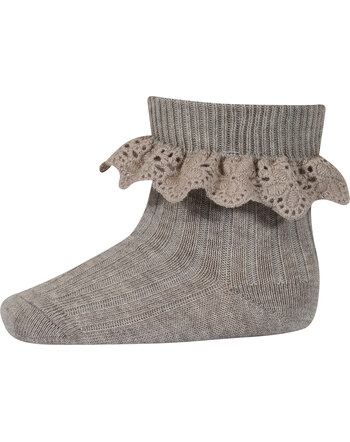 MP Denmark - Kinder Socken - Merinowolle - Lea - mit Spitze - Light Brown Melange