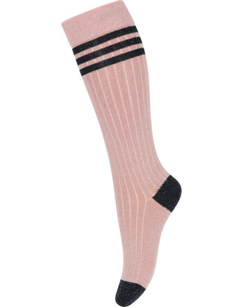 MP Denmark - Merle Glitzer Socken - Merinowolle - silver pink