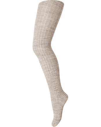 MP Denmark - Wool rib tights - Light Brown Melange