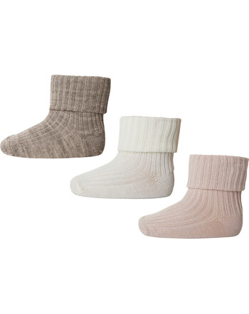 MP Denmark Wollsocken aus Merinowolle 3er-Pack - Light Brown Melange