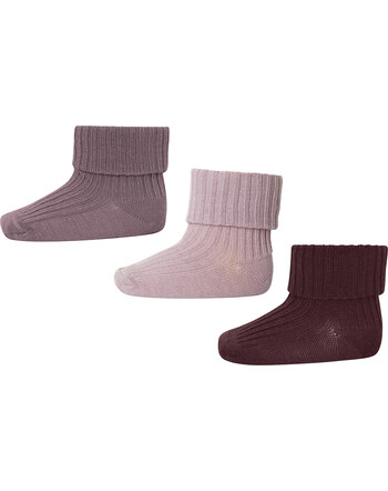 MP Denmark Wollsocken aus Merinowolle 3er-Pack  - Wood Rose