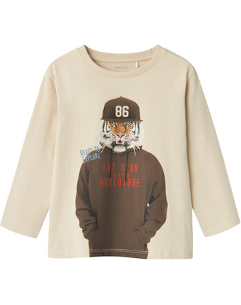 Name it Shirt long sleeve NMMOBINNA  made of organic cotton - Summer Sand