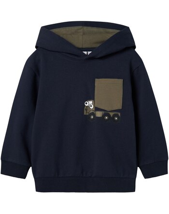 Name it Sweatshirt with hood NMMNUTRAKTOR made of organic cotton - Dark Sapphire