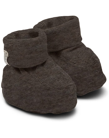 Petit by Basics Baby-Schühchen/Booties aus Merinowolle - Earth Melange