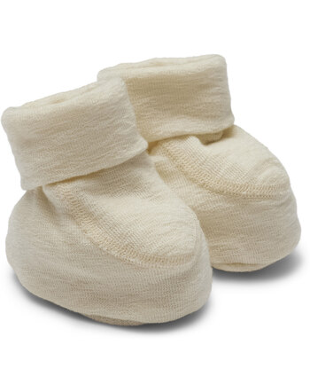 Petit by Basics Baby-Schühchen/Booties aus Merinowolle - Raw White