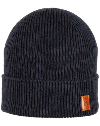 Pure Pure by Bauer Knitted hat wool/silk GOTS - Anthrazit