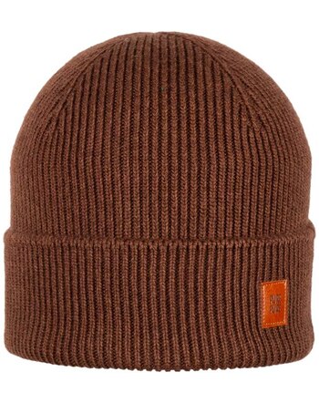 Pure Pure by Bauer Knitted hat wool/silk GOTS - Walnuss