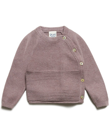 Puri Organic - Baby Kimono Wickeljacke/ -Pulli - Krausstrickmix - zimt - Baumwolle - Seide