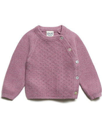 Puri Organic Baby kimono cardigan - plum