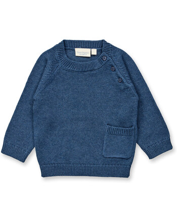 Sense Organics Baby Strickpullover NAVIN - Blue + Bear