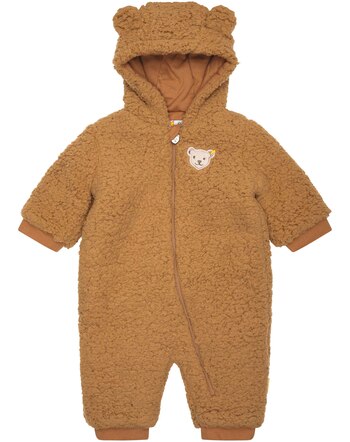 Steiff Fleece-jumpsuit/Onesie - TOBACCO BROWN