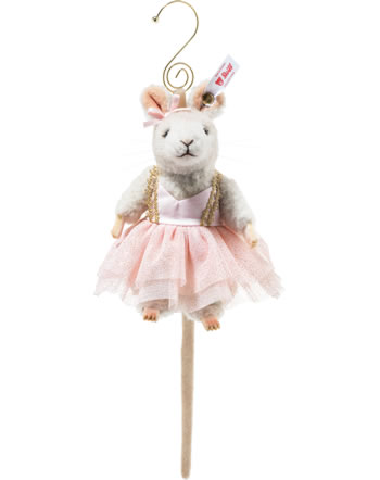 Steiff Souris ballerine ornement laine peluche 11cm gris clair